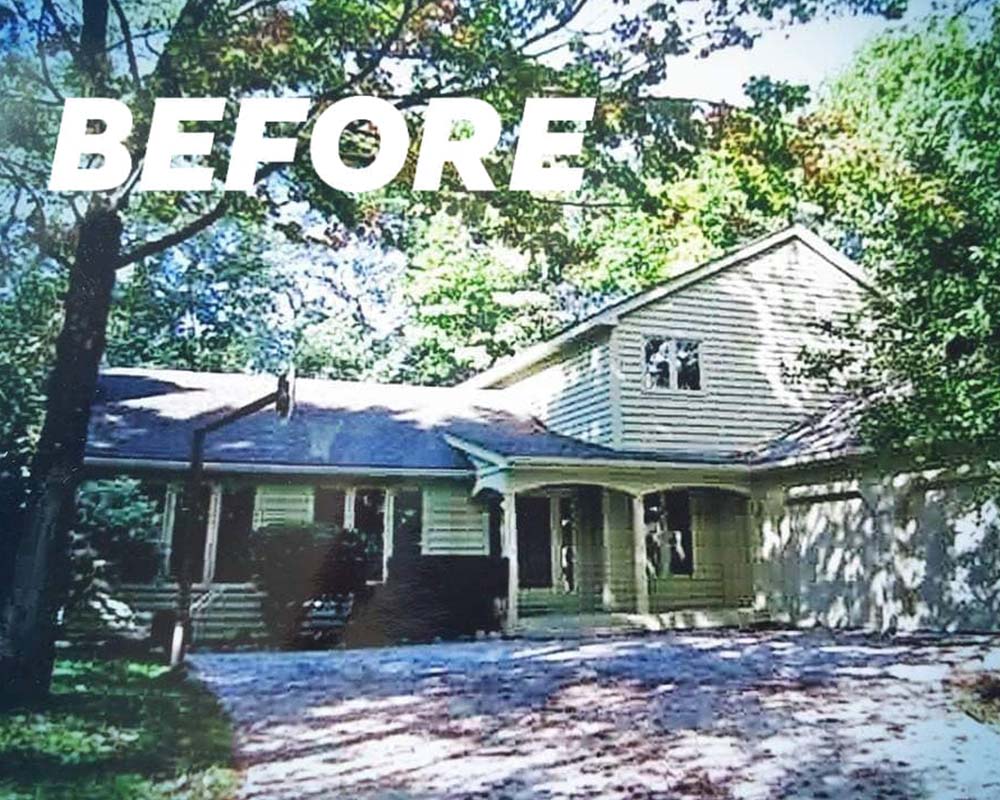 suburban house exterior- Before remodel