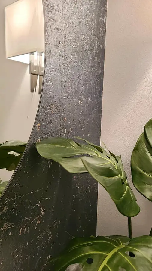 textured bathroom accent wall